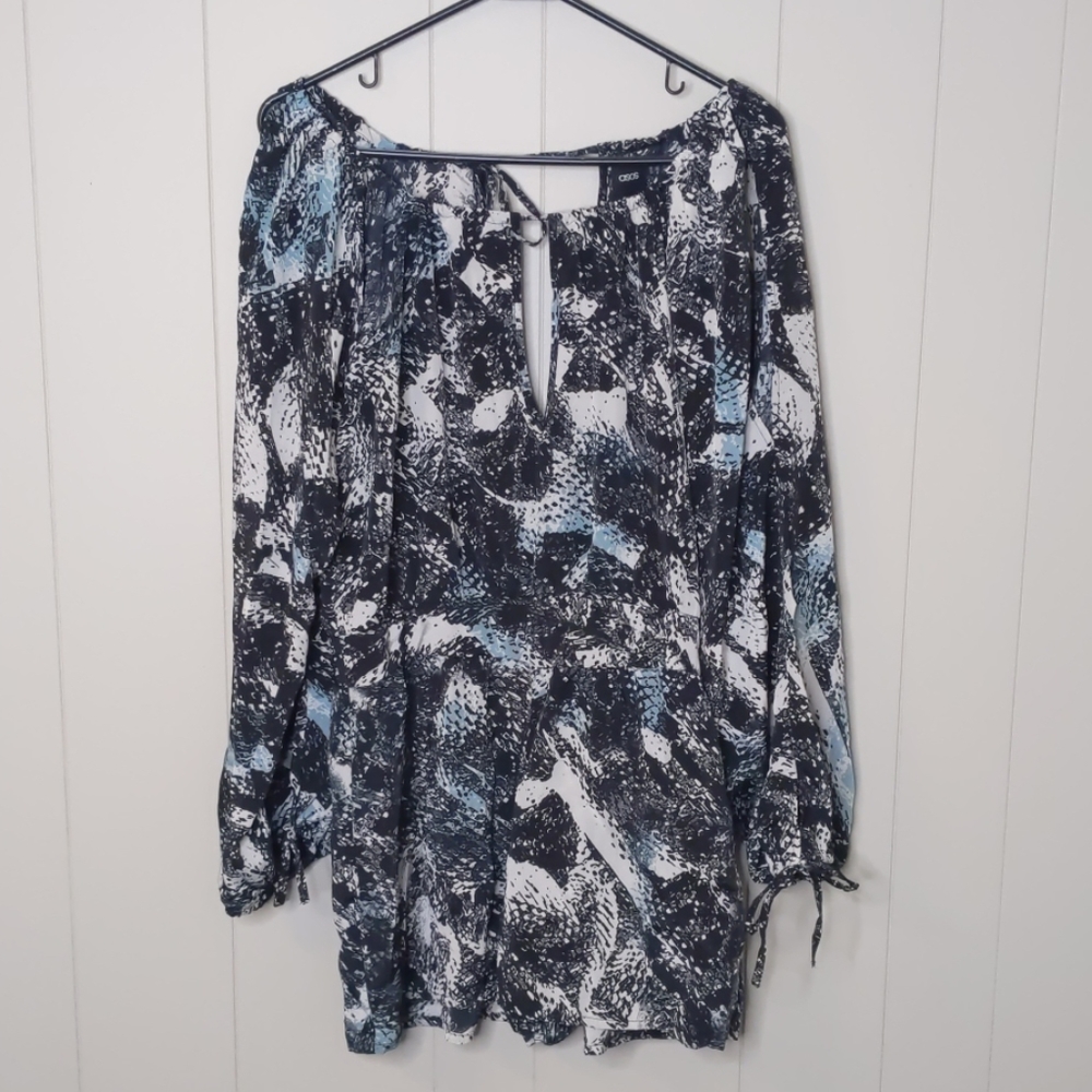 ASOS Snake Print Open Back Cold Shoulder R… - Picture 2 of 8